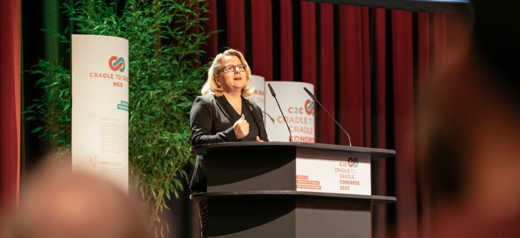 Germany's Federal Environment Minister, Svenja Schulze during her speech at C2C Congress 2020