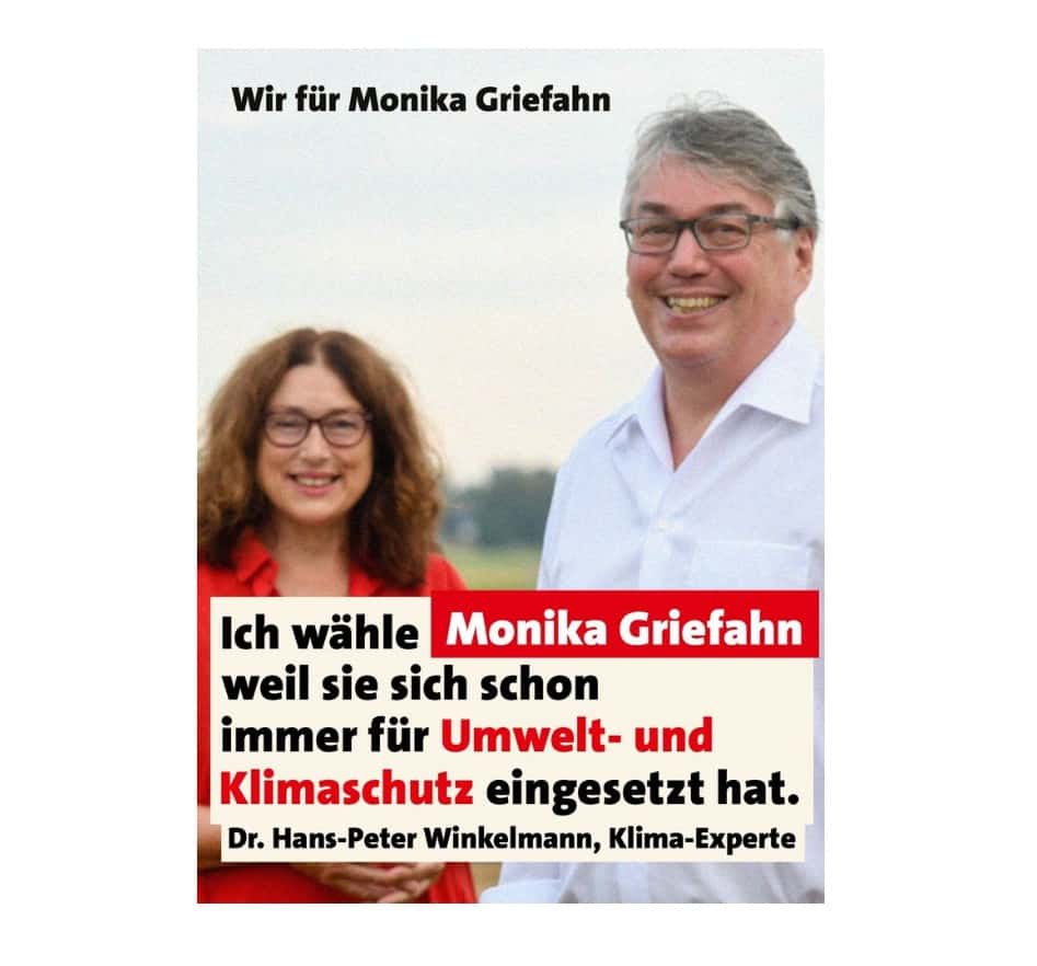 Klimaexperte Dr. Winkelmann unterstützt Monika Griefahn!