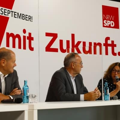 Diskussion mit Olaf Scholz und Walter-Borjans
